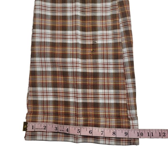 vintage hand made wool plaid belle bottom 70s pants see measurements - Picture 6 of 10